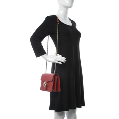 Gucci Dollar Calfskin Small Interlocking G Shoulder Bag Red 2 of 7