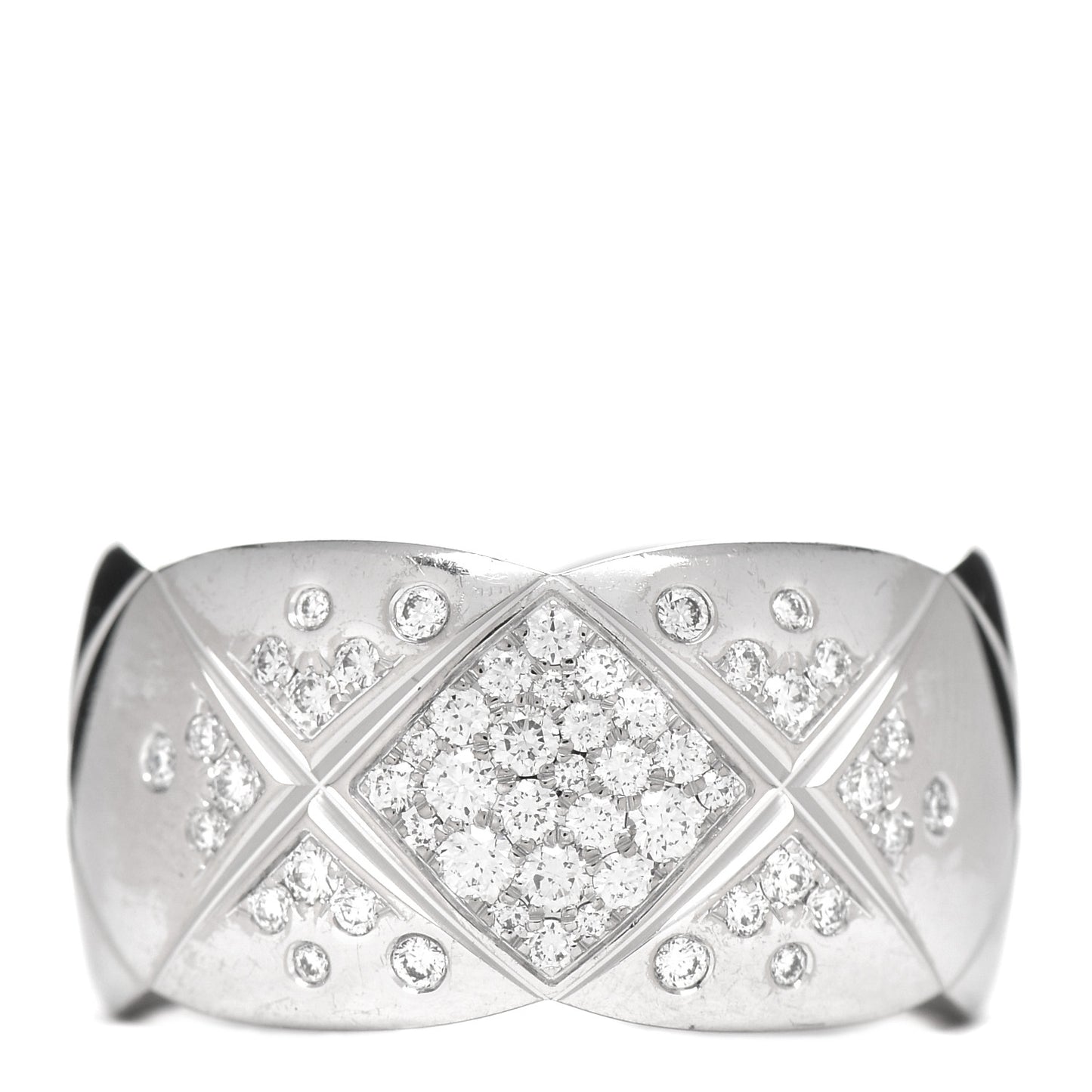 18K White Gold Diamond Large Coco Crush Ring 52 6