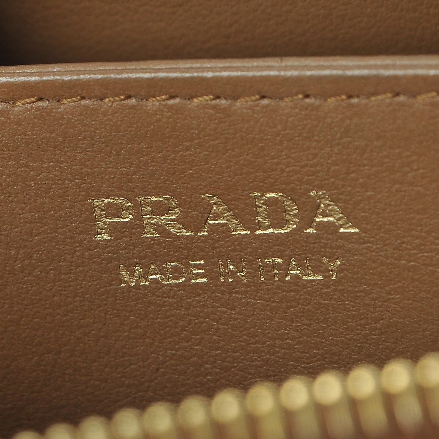 Prada Vitello Move Metal Coin Purse Caramel 6 of 9