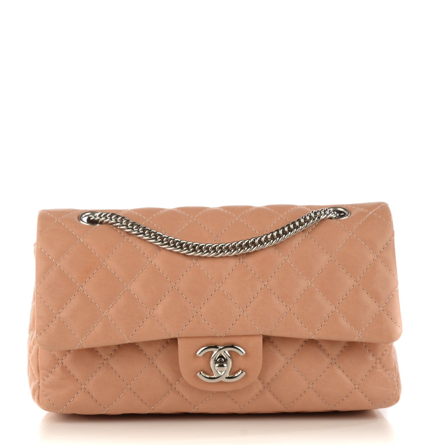 Chanel Washed Lambskin Quilted Medium Double Flap Bijoux Chain Pink 1 of 8