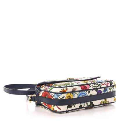 Gucci Canvas Flora Floral Shoulder Bag White Blue Agata Mulitcolor 4 of 11