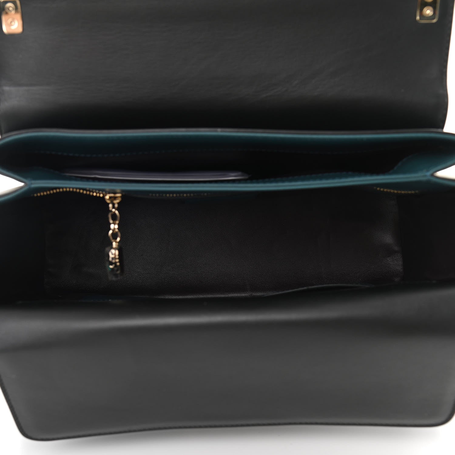 Bulgari Calfskin Serpenti Viper Top Handle Bag Blue Black 5 of 9