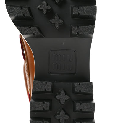 Miu Miu Vitello Platform Loafers 38.5 Cognac 8 of 10