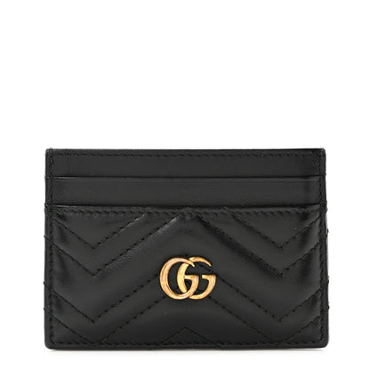 Gucci Calfskin Matelasse GG Marmont Card Holder Black 1 of 10