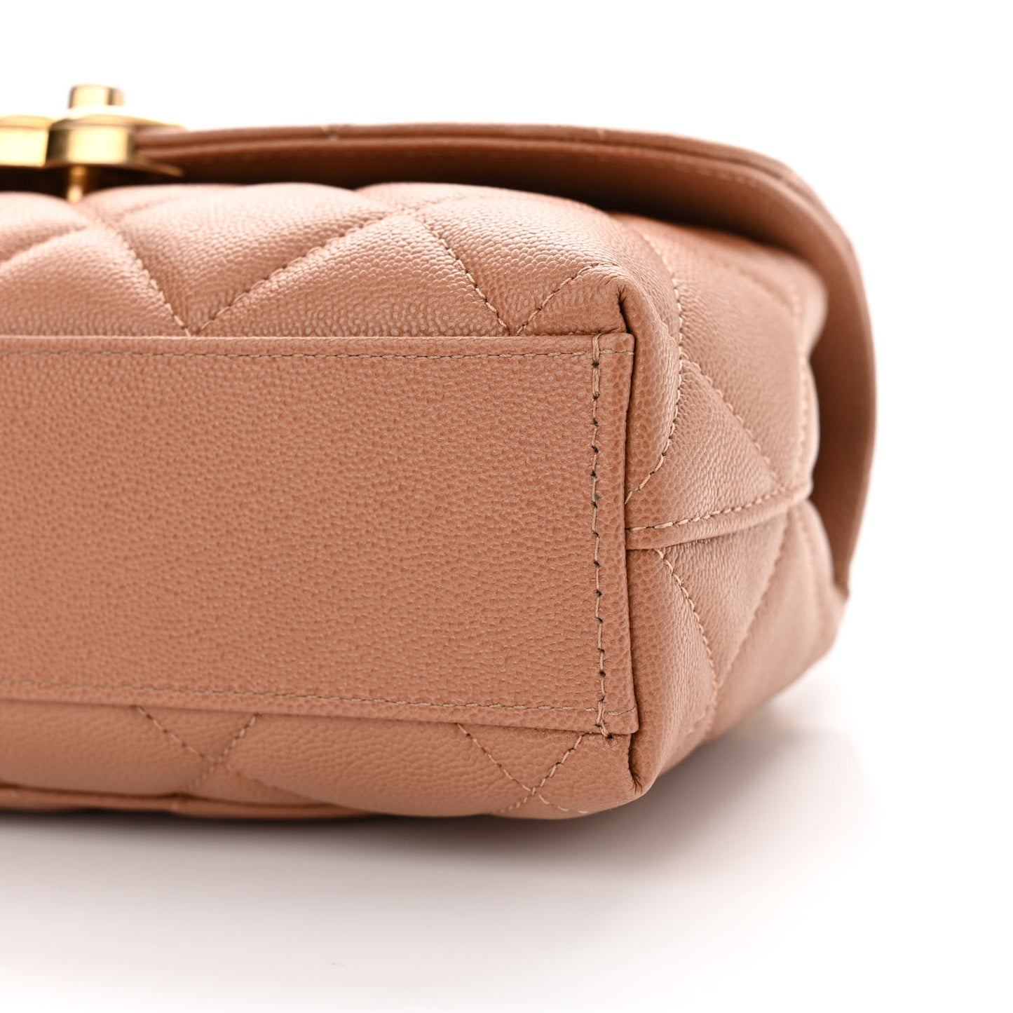 Caviar Quilted Small Flap Dark Beige