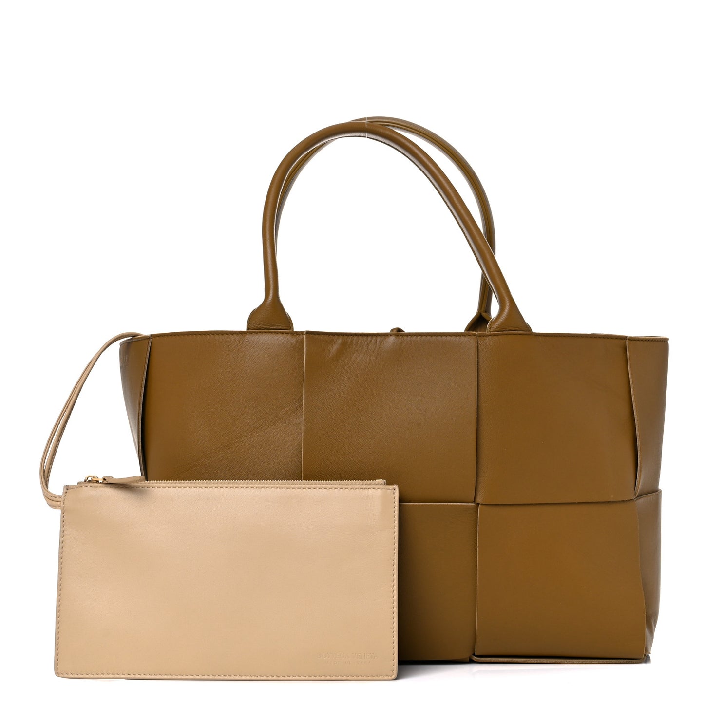 Nappa Maxi Intrecciato Arco Tote Moutarde Beige