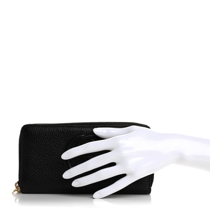 Gucci Pebbled Calfskin Soho Zip Around Wallet Black 2 of 8