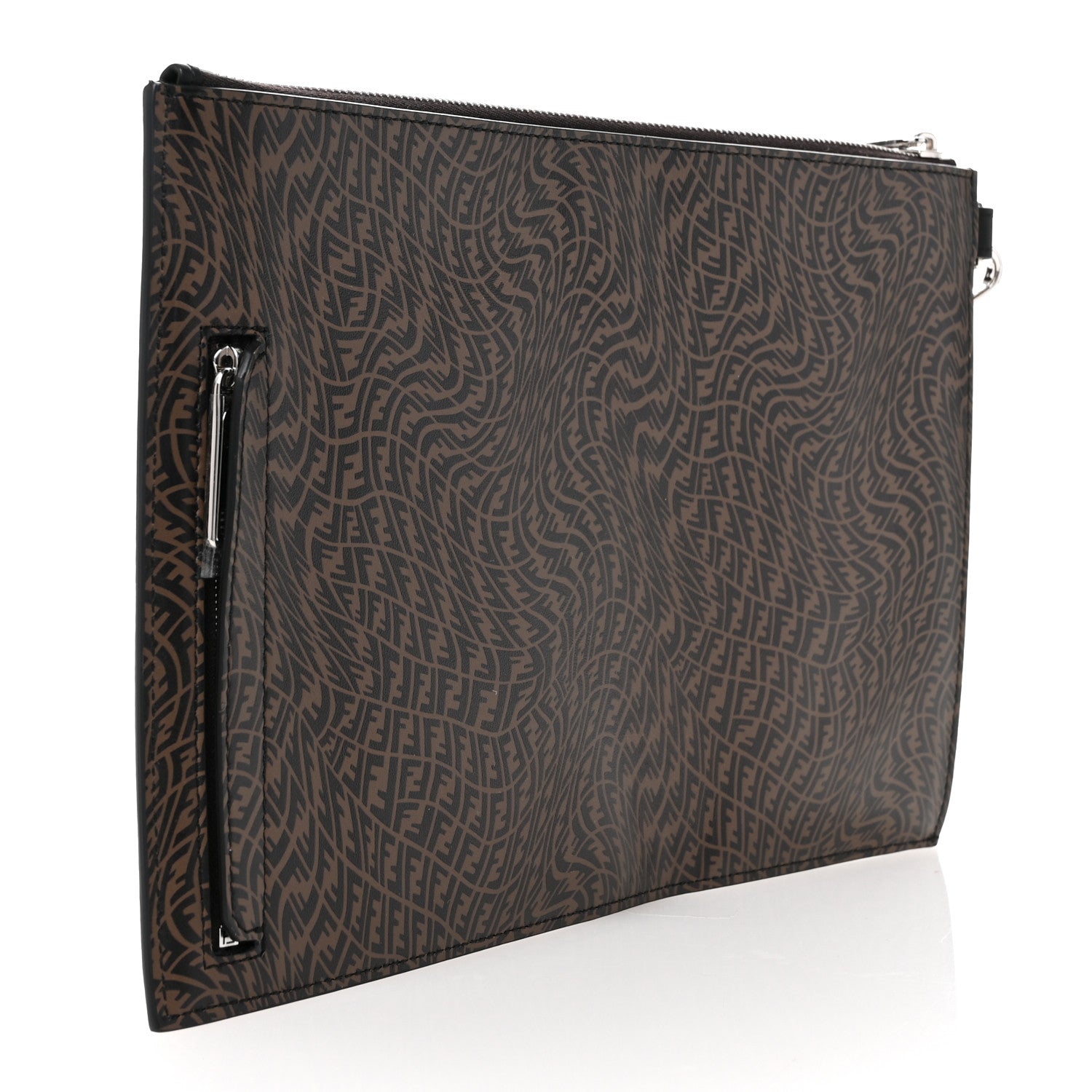 Fendi X SARAH COLEMAN Vitello Grace Light Micro FF Vertigo Embossed Flat Clutch Maya Black 3 of 7