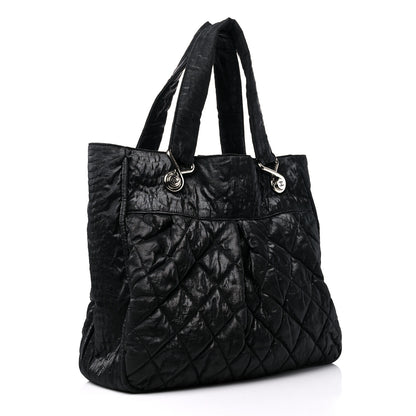 Chanel Crinkled Coated Canvas Le Marais Large Tote Black 3 of 16