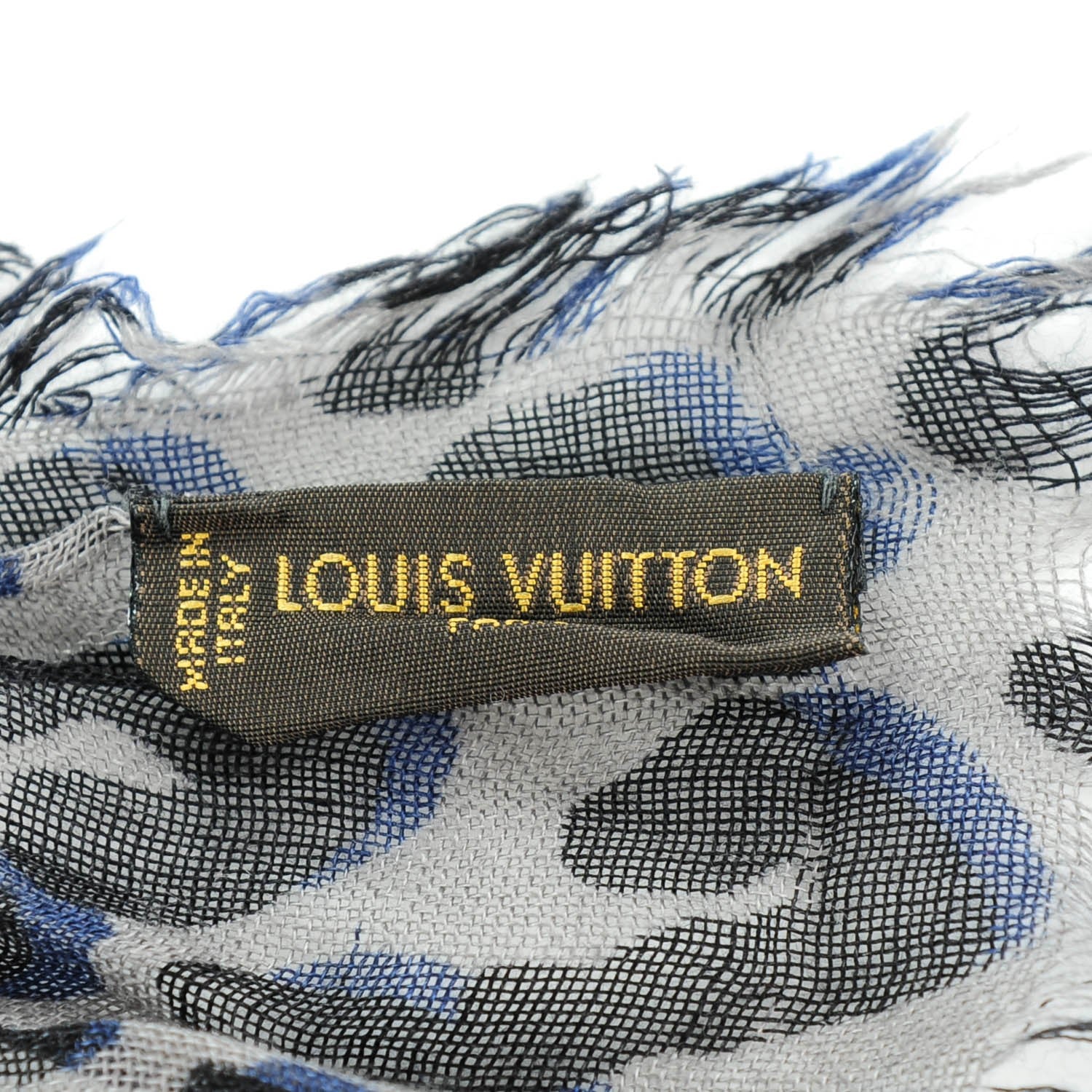 Louis Vuitton Cashmere Silk Leopard Stole Blue 4 of 5