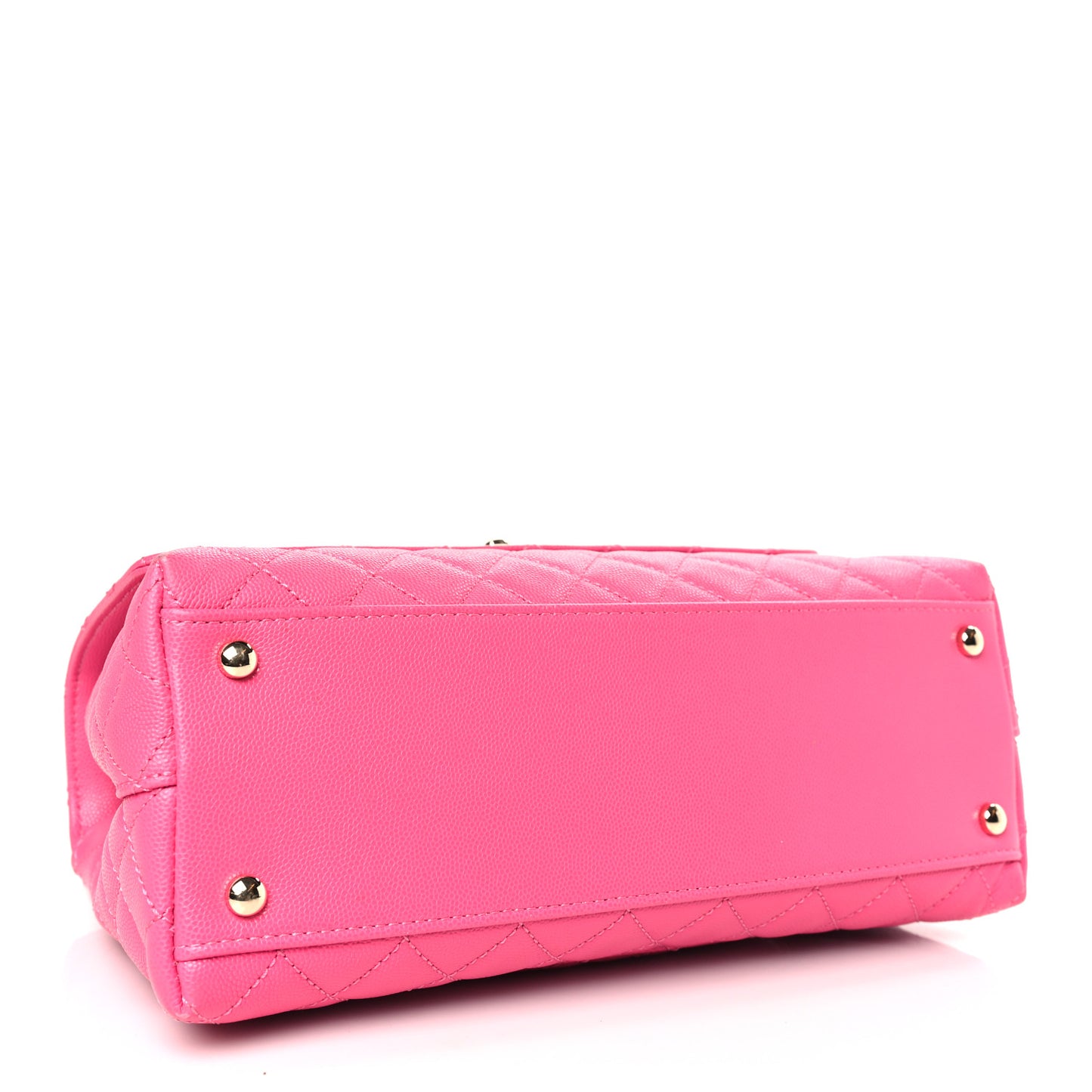 Caviar Quilted Small Coco Handle Flap Dark Pink