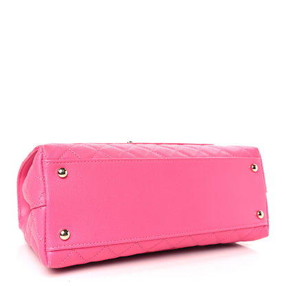 Chanel Caviar Quilted Small Coco Handle Flap Dark Pink 4 of 9