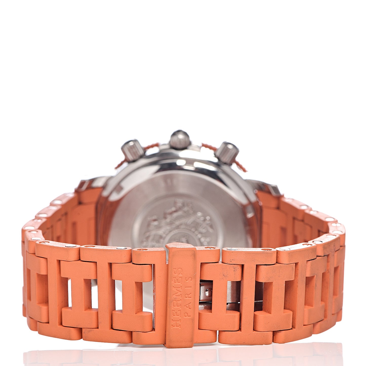 Stainless Steel Rubber 39mm Clipper Chronograph Quartz Watch Orange