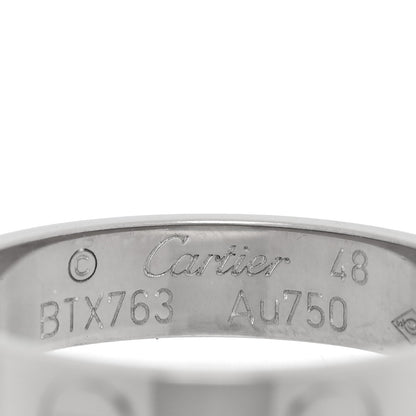 Cartier 18K White Gold 3.5mm LOVE Wedding Band Ring 48 4.5 3 of 5