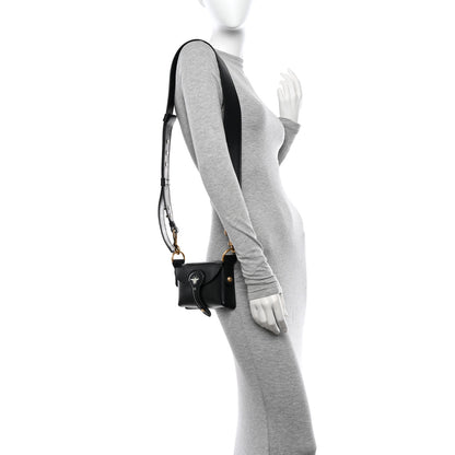 Christian Dior Grained Calfskin D-Bee Shoulder Bag Black 2 of 12