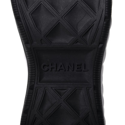 Chanel Velvet Calfskin Mixed Fibers CC Sneakers 41 Ivory Black 6 of 9