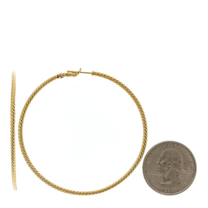 David Yurman 18K Yellow Gold Large Cable Classics Hoop Earrings 2 of 5