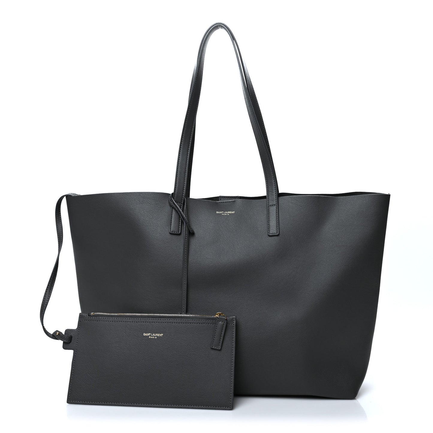 Calfskin Large Shopping Tote Dark Grey