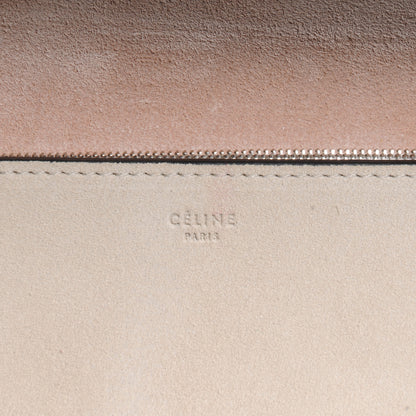 Celine Leather Suede Diamond Clutch White Beige 5 of 8