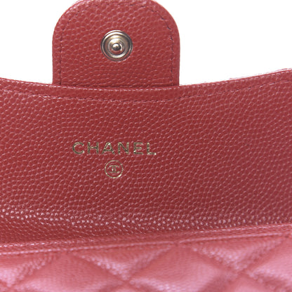 Chanel Caviar Quilted Flap Card Holder Wallet Red 6 of 9