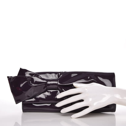 Christian Louboutin Patent Calfskin Aionoeud Bow Clutch Purple 2 of 9
