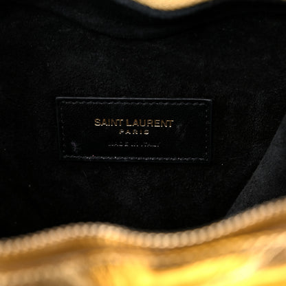 Saint Laurent Metallic Calfskin Matelasse Chevron Monogram Small Love Heart Chain Bag Gold 6 of 11