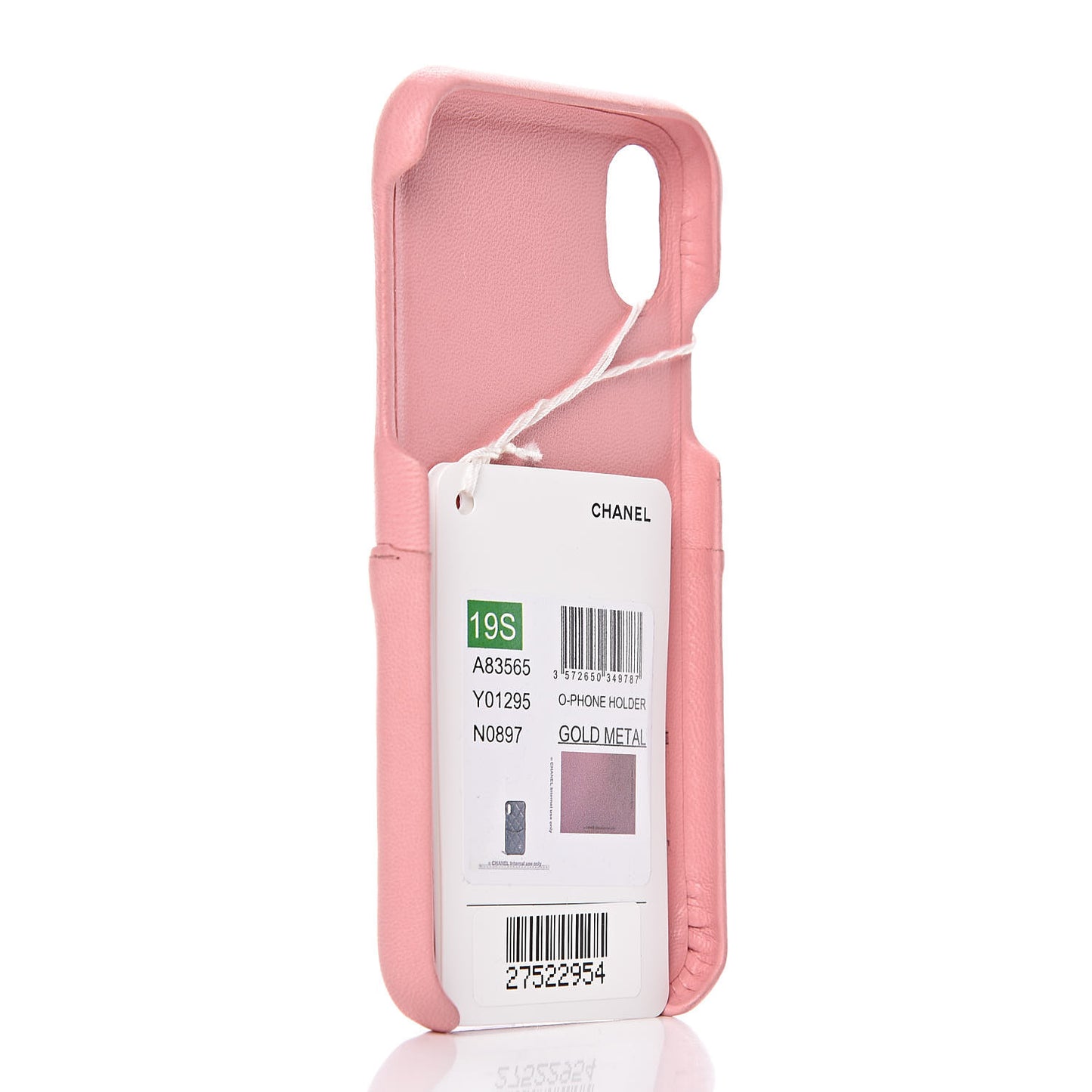 Lambskin Quilted iPhone X Coco Tech Case Pink