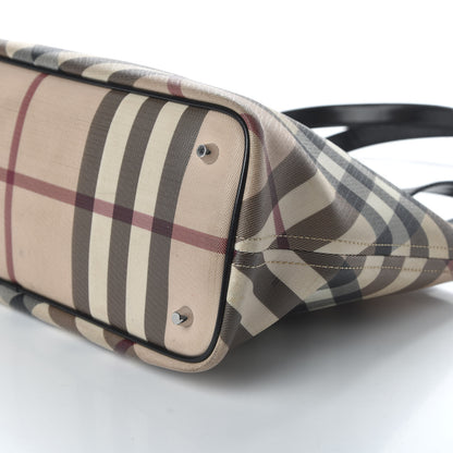 Burberry Patent Trim Nova Check Shopper Tote Black 7 of 9