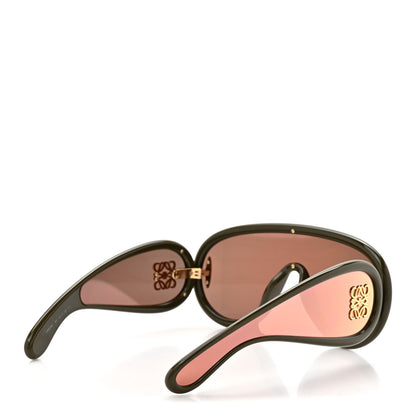 Loewe Acetate Mirrored Anagram Wave Mask Sunglasses LW40108I Brown 4 of 7