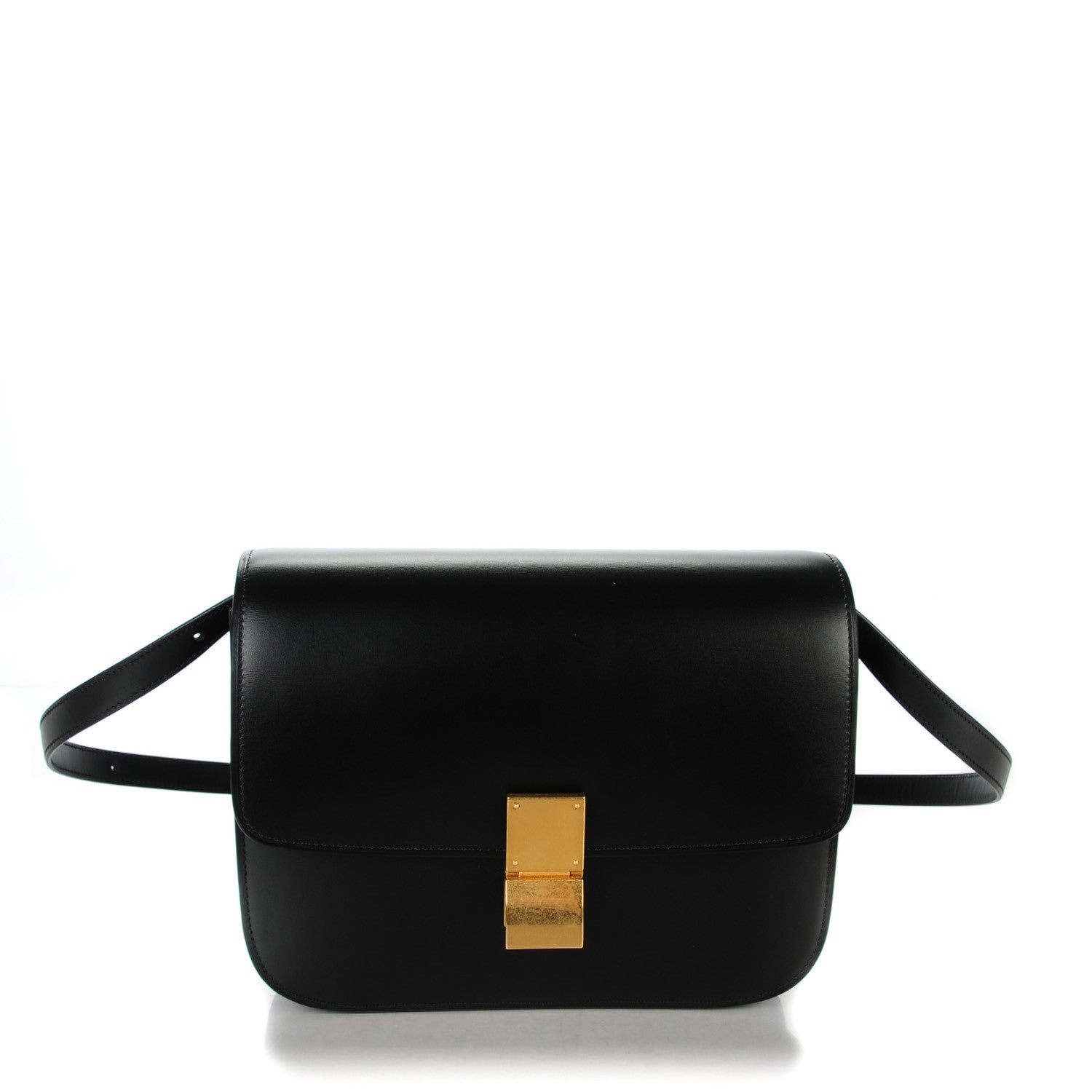 Celine Box Calfskin Medium Classic Box Flap Bag Black 1 of 9