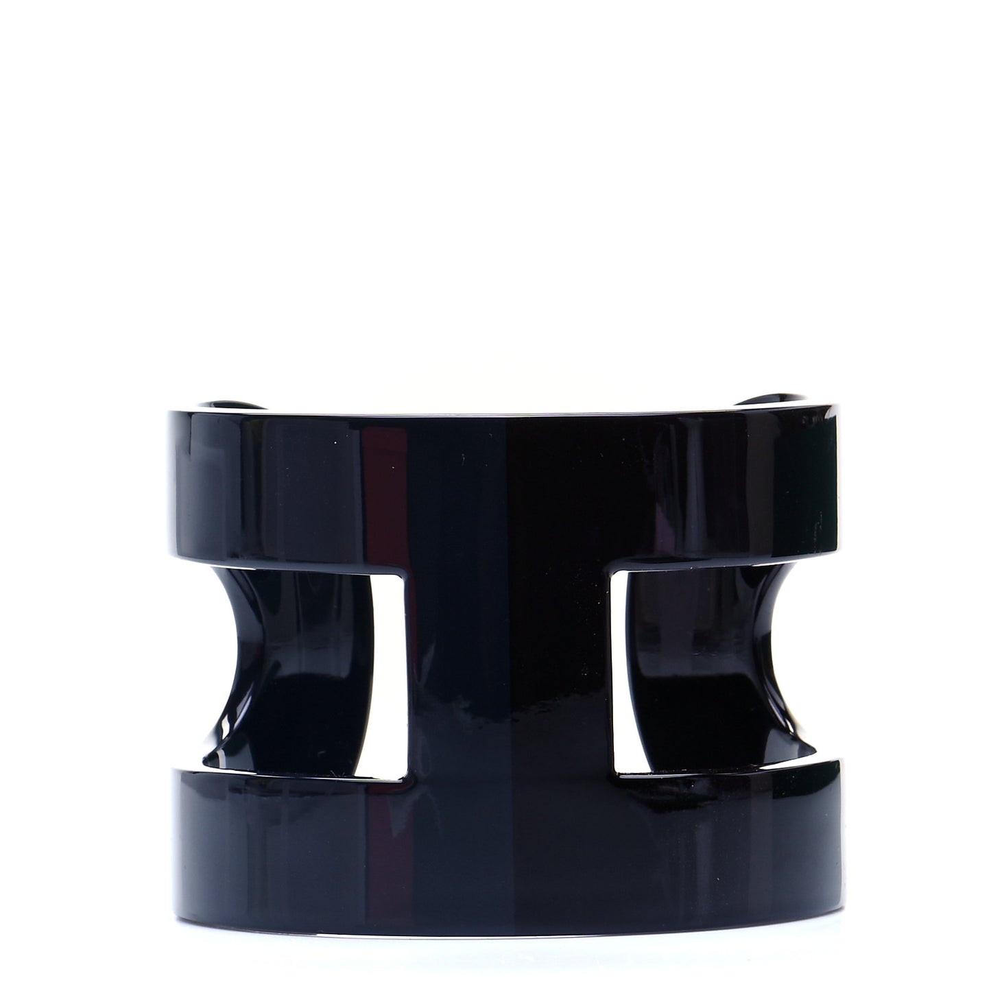 Lacquered Wood Ano Cuff PM Navy Bleu Dark Purple