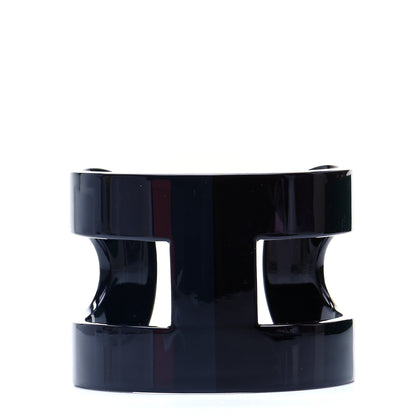 Hermes Lacquered Wood Ano Cuff PM Navy Bleu Dark Purple 1 of 7