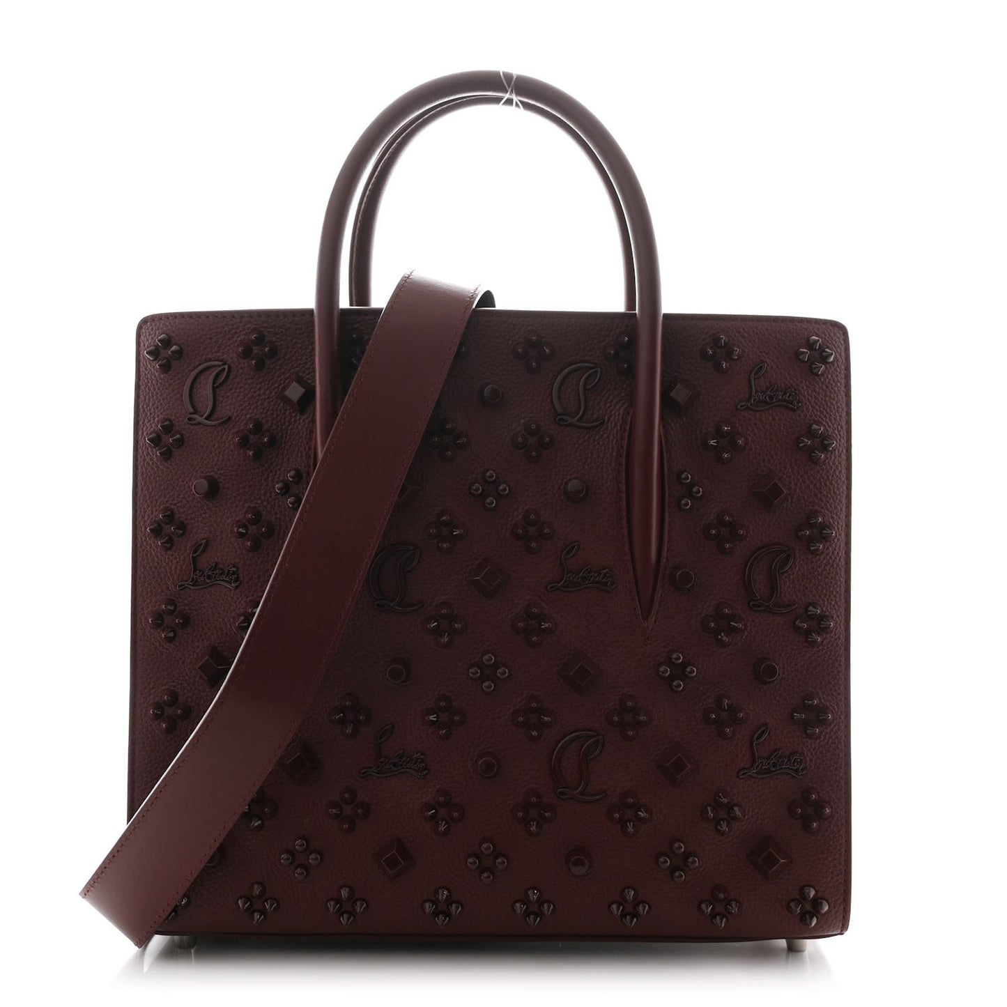 Calfskin Spikes Loubinthesky Medium Paloma Merlot