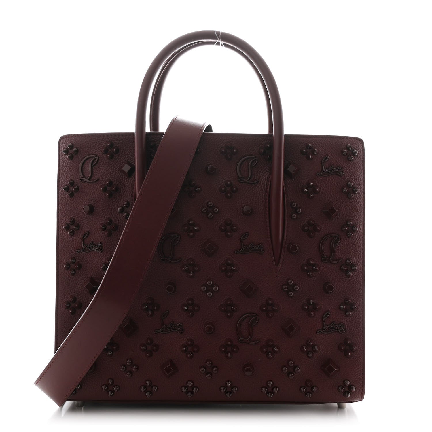 Christian Louboutin Calfskin Spikes Loubinthesky Medium Paloma Merlot 1 of 11