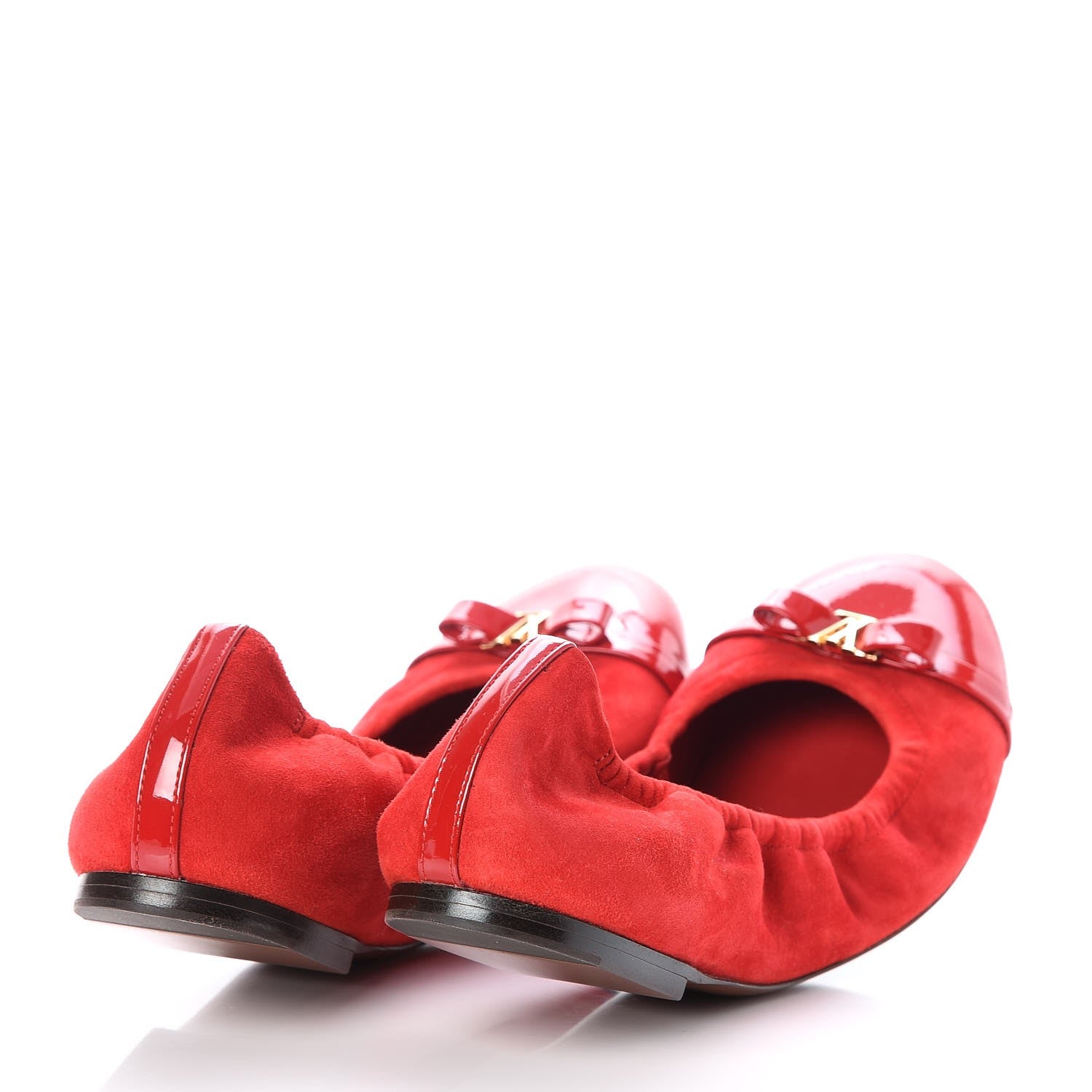 Louis Vuitton Patent Suede Elba Ballerina Flats 38.5 Rouge 4 of 7