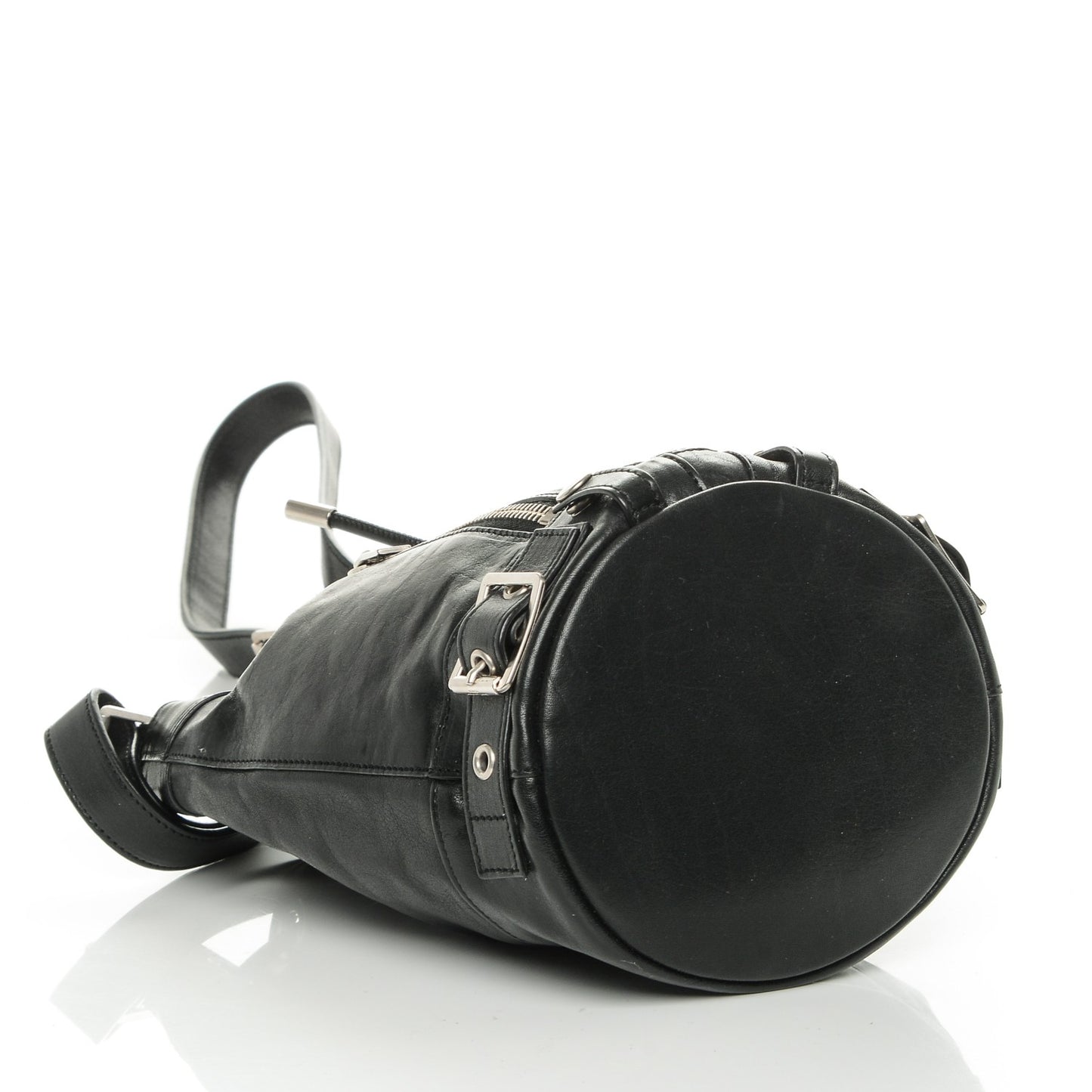 Calfskin Small Rider Bucket Bag Black