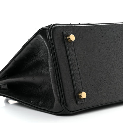 Hermes Ostrich Birkin 25 Black 8 of 14