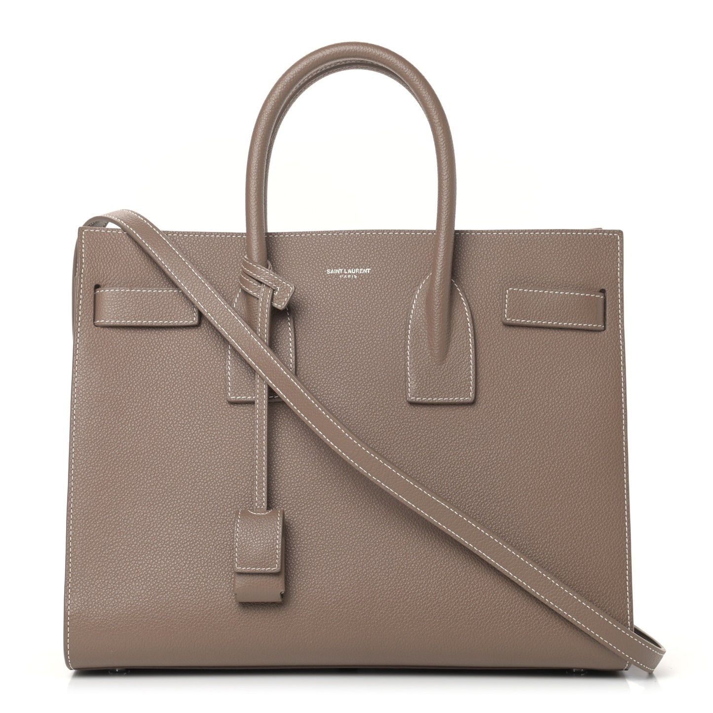 Grained Calfskin Small Sac De Jour Taupe