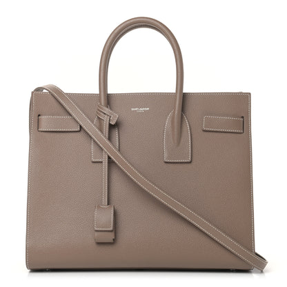 Saint Laurent Grained Calfskin Small Sac De Jour Taupe 1 of 13
