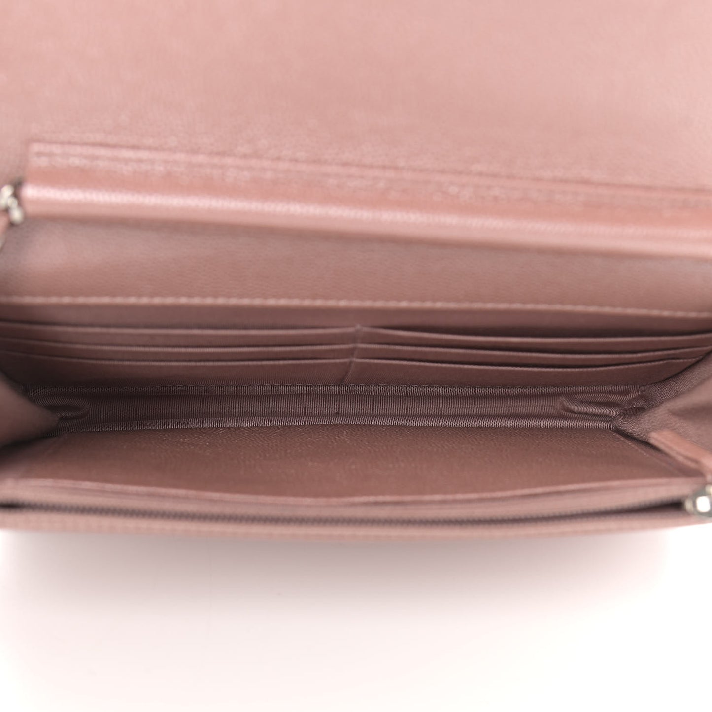 Metallic Caviar Chevron Quilted Vintage Mademoiselle Wallet On Chain WOC Pink