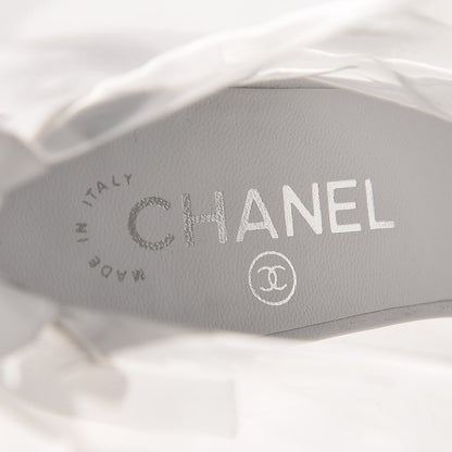 Chanel PVC Grosgrain High Boots 39 Transparent White 9 of 11