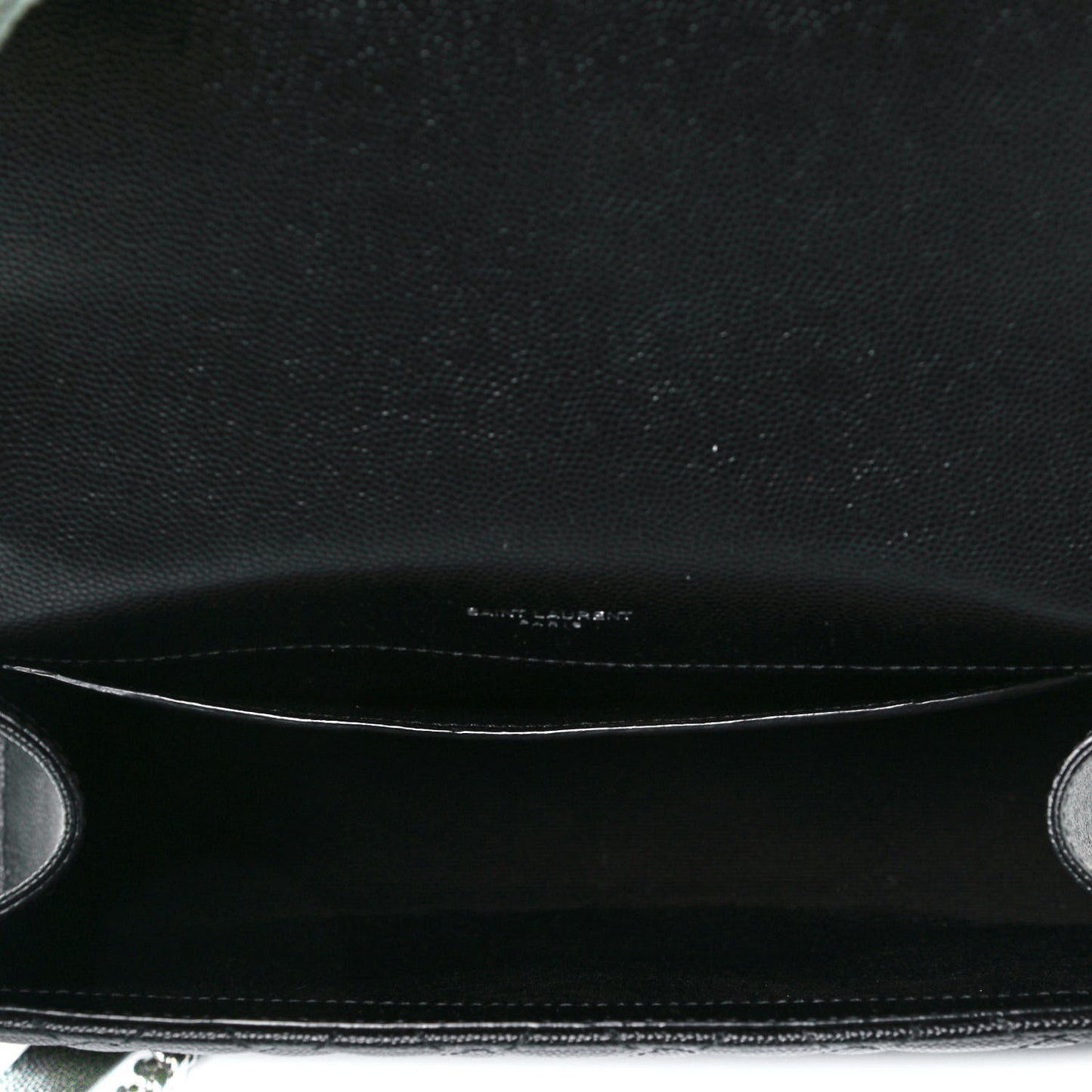 Grain De Poudre Textured Mixed Matelasse Triquilt Medium Monogram Satchel Black