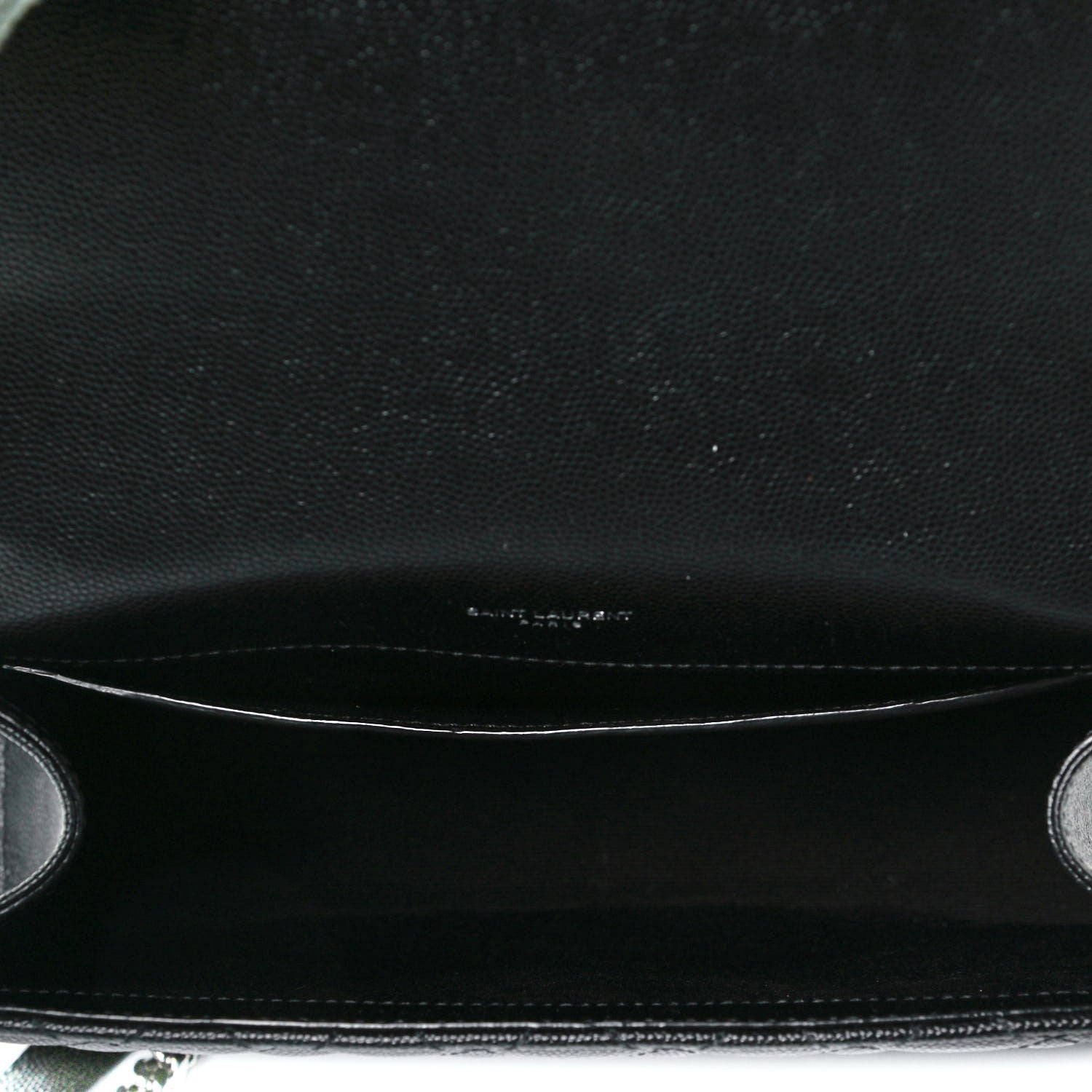Saint Laurent Grain De Poudre Textured Mixed Matelasse Triquilt Medium Monogram Satchel Black 5 of 8