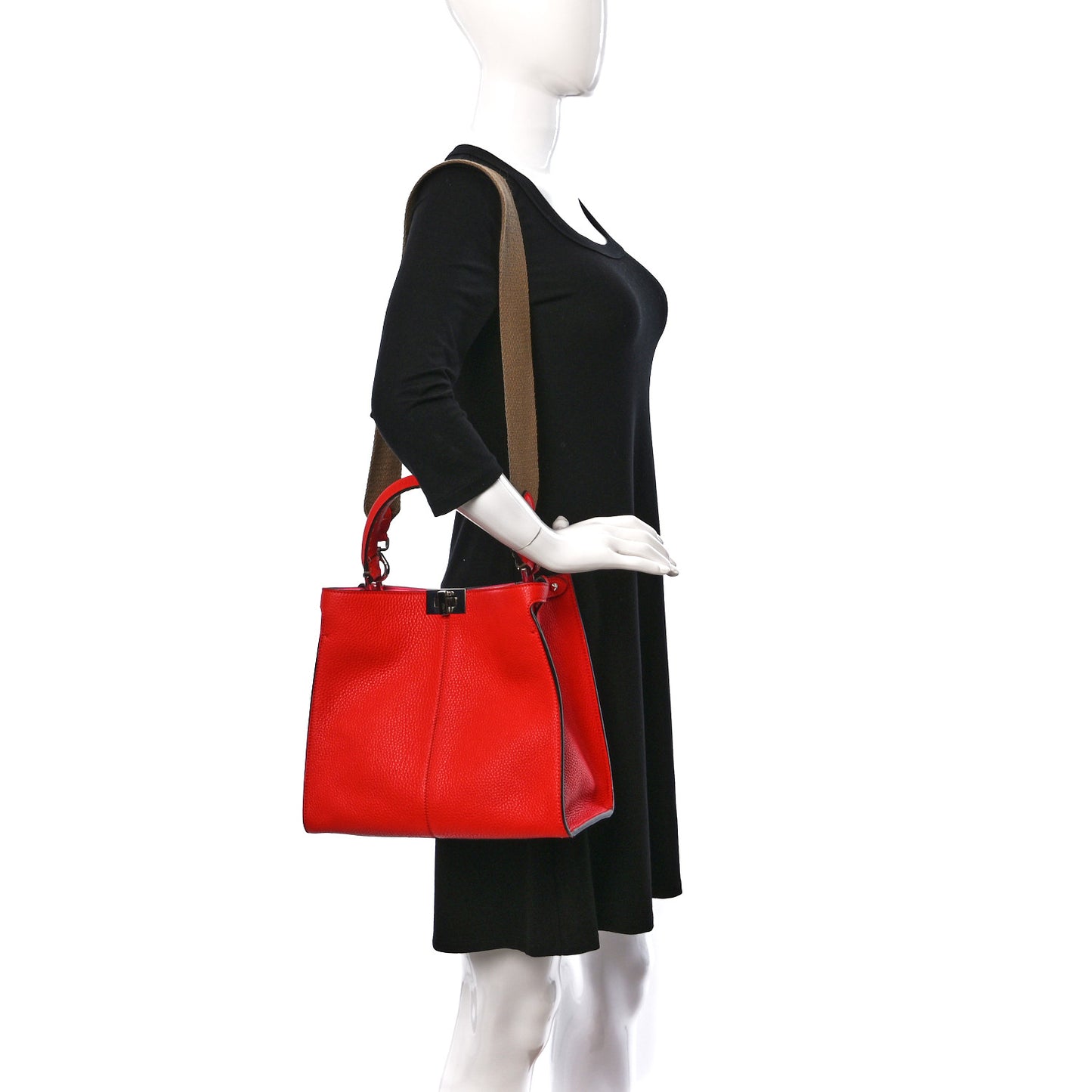 Cuoio Romano Selleria Medium Peekaboo X-Lite Fiamma Rosso
