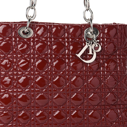 Christian Dior Patent Cannage Large Dior Soft Shopping Tote Red 10 of 10