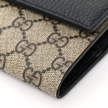 Gucci Dollar Calfskin GG Supreme Monogram Petite GG Marmont Wallet Chain Bag Black Beige Ebony 8 of 9