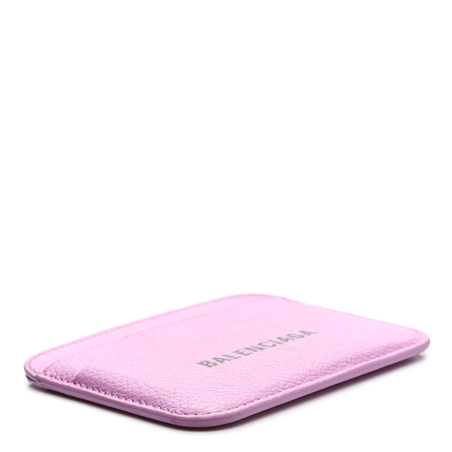 Grained Calfskin Logo Cash Rounded Card Holder Lilac Black