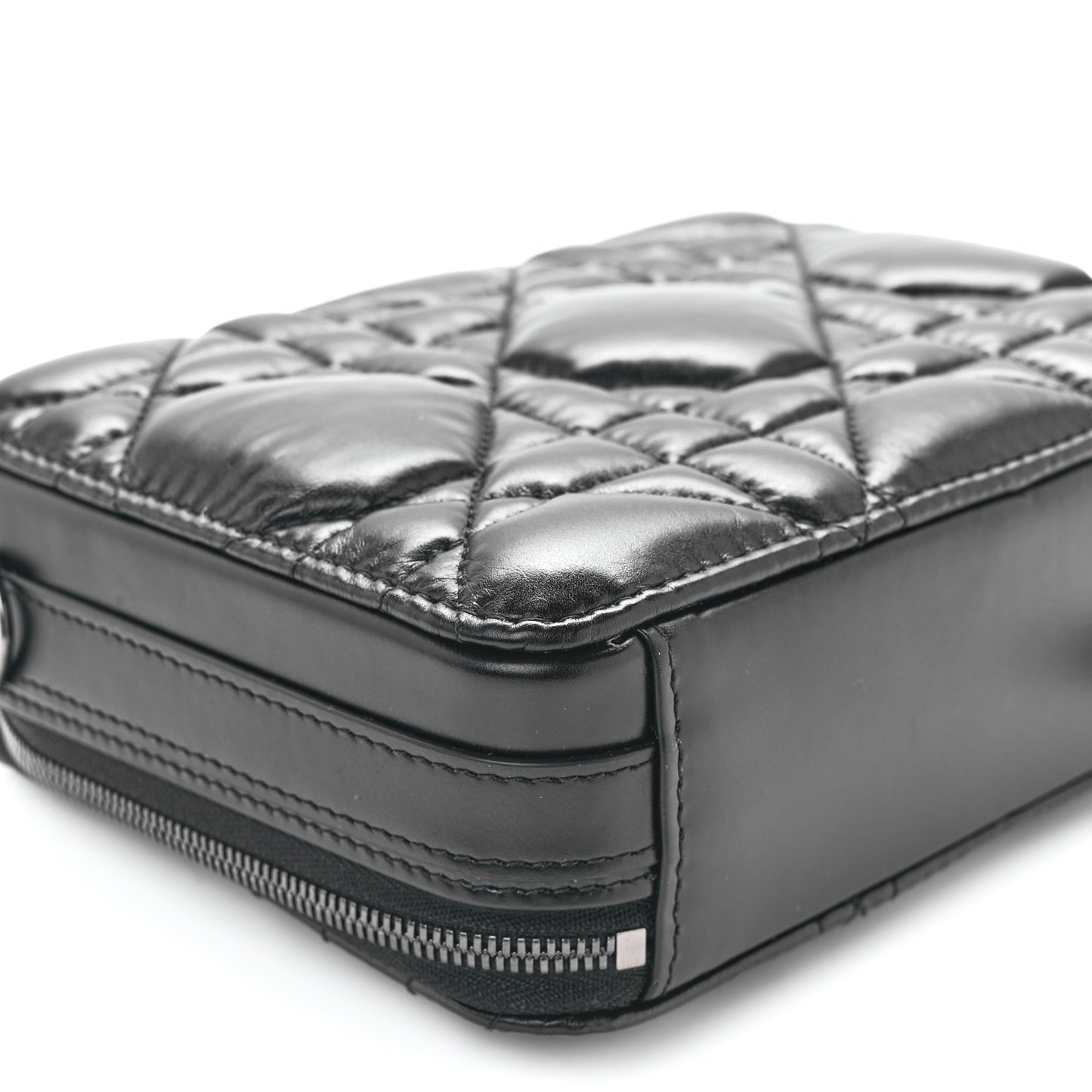 Calfskin Macrocannage Caro Box Bag Black