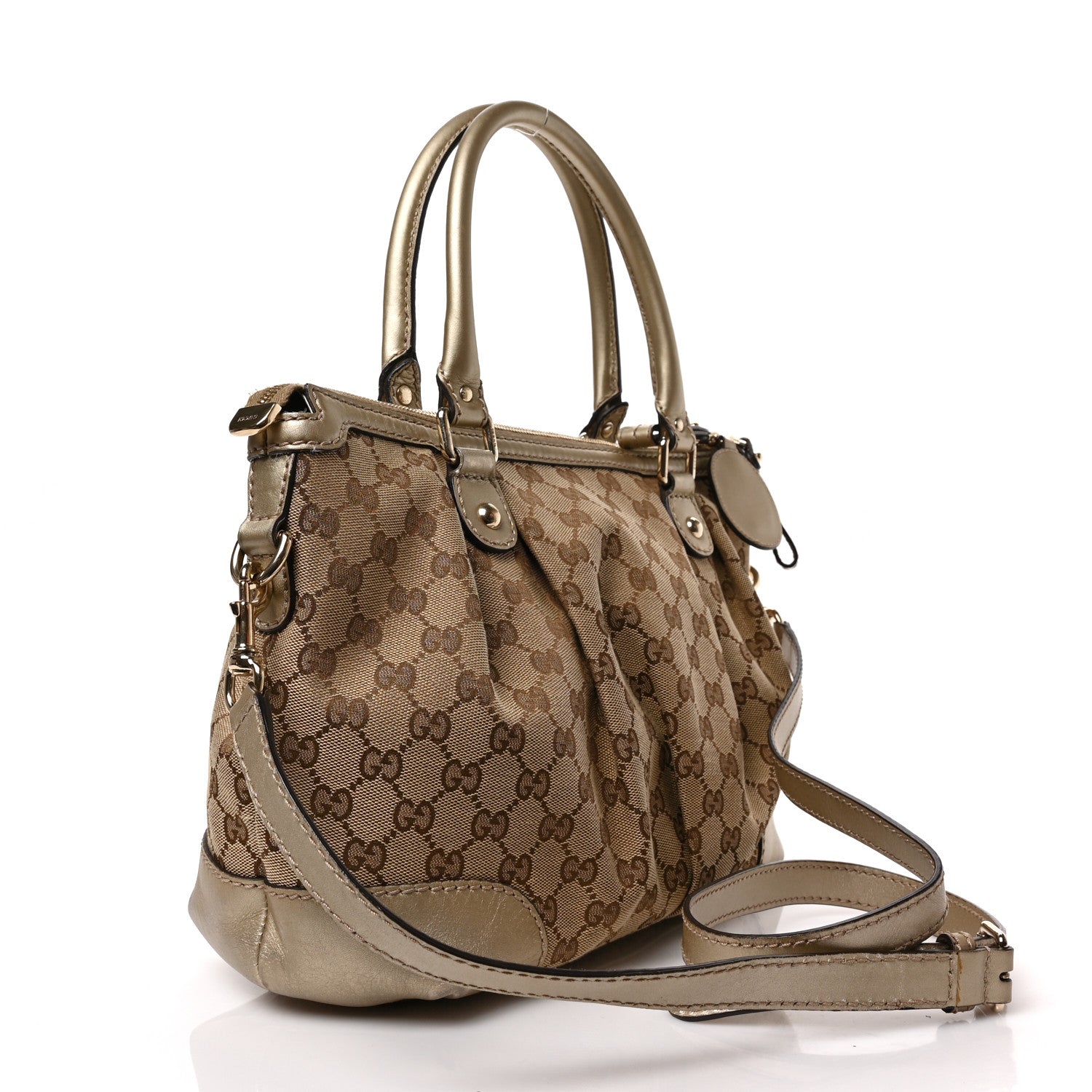 Gucci Monogram Medium Sukey Top Handle Bag Golden Beige 3 of 9