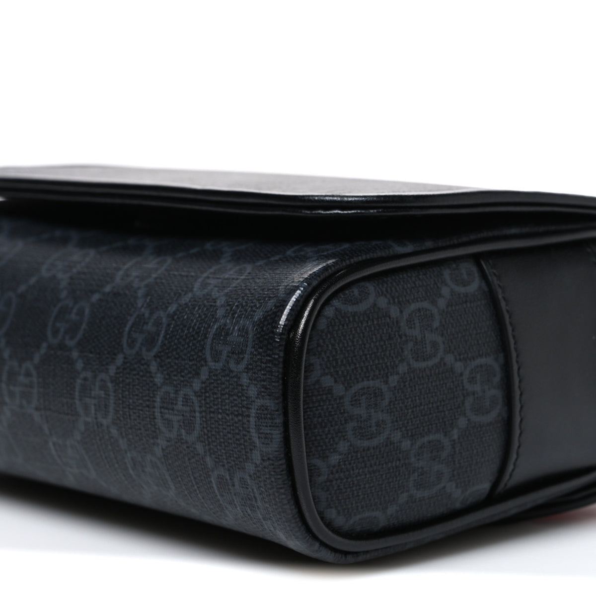 GG Supreme Monogram Web Mini Flap Messenger Black Grey